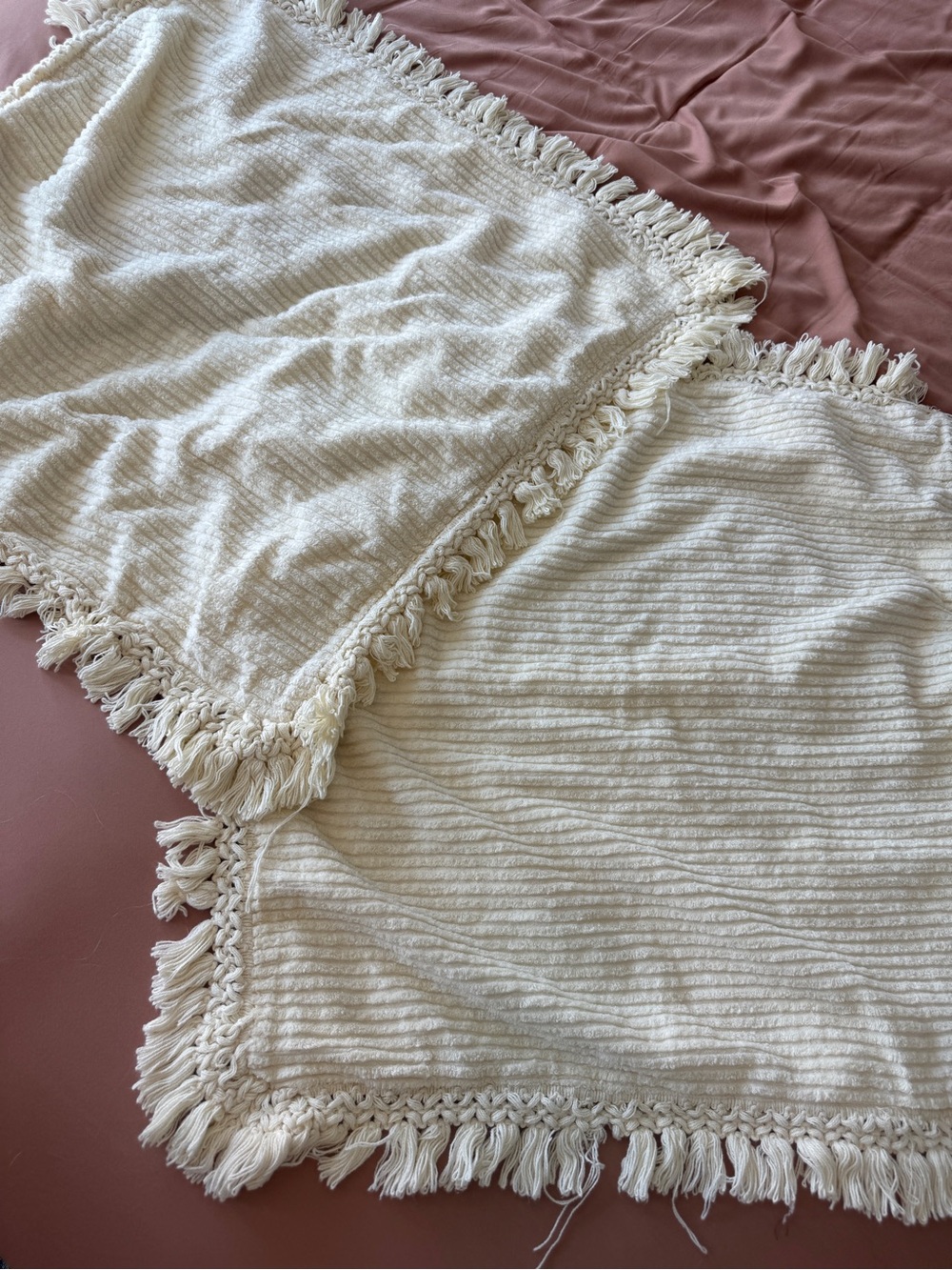Bella Notte Cream Fringe Euro Sham Pillow Covers - Set of 2